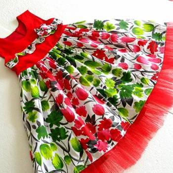 Christmas Dress Sewing pattern, 6 months to 10 years, Ashley Paneled Dress